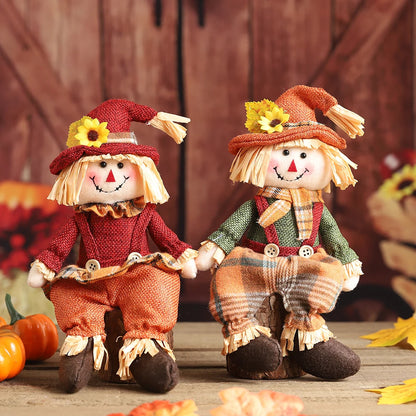 Boneco de festa junina decoração mesa de outono, espantalhos pelúcia, boneca artesanal