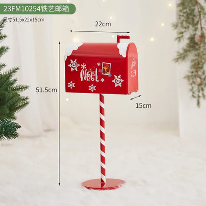 Caixa de correios pirulito estátua de caixa de correio de natal decorações natal decoração