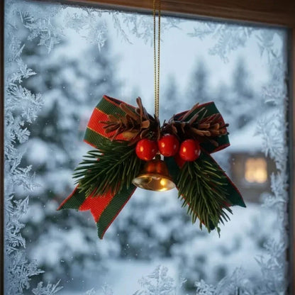 Sinos Mini Patrióticos de Natal para Porta e Árvore Sino de Natal dourado e Vermelho