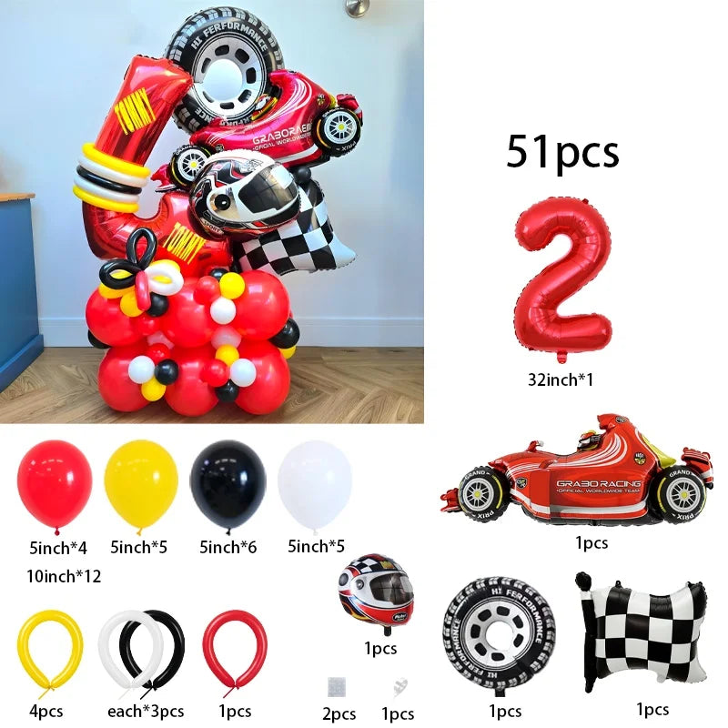 Kit Festa Hot Wheels Conjunto de 51 peças para decoração de festa com tema de corrida