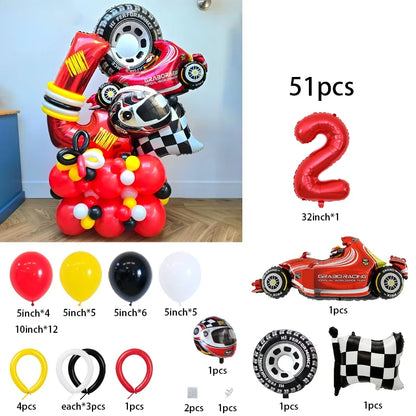 Kit Festa Hot Wheels Conjunto de 51 peças para decoração de festa com tema de corrida