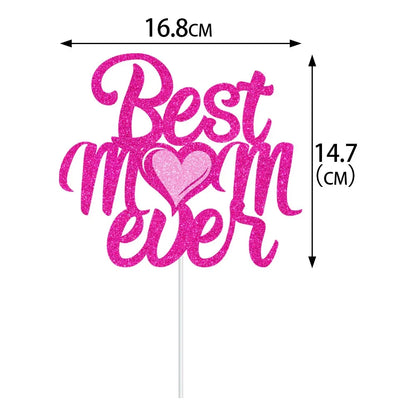 Feliz Dia das Mães Banner Decorações - Sinal de Guirlanda de Mães com Glitter Rosa Banner