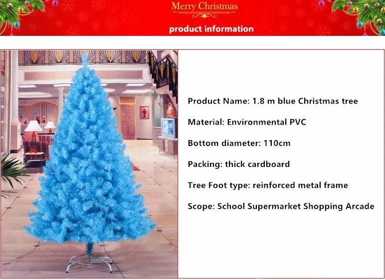 Árvore de Natal azul Claro Premium PVC Artificial Pinheiro suporte de metal decorações