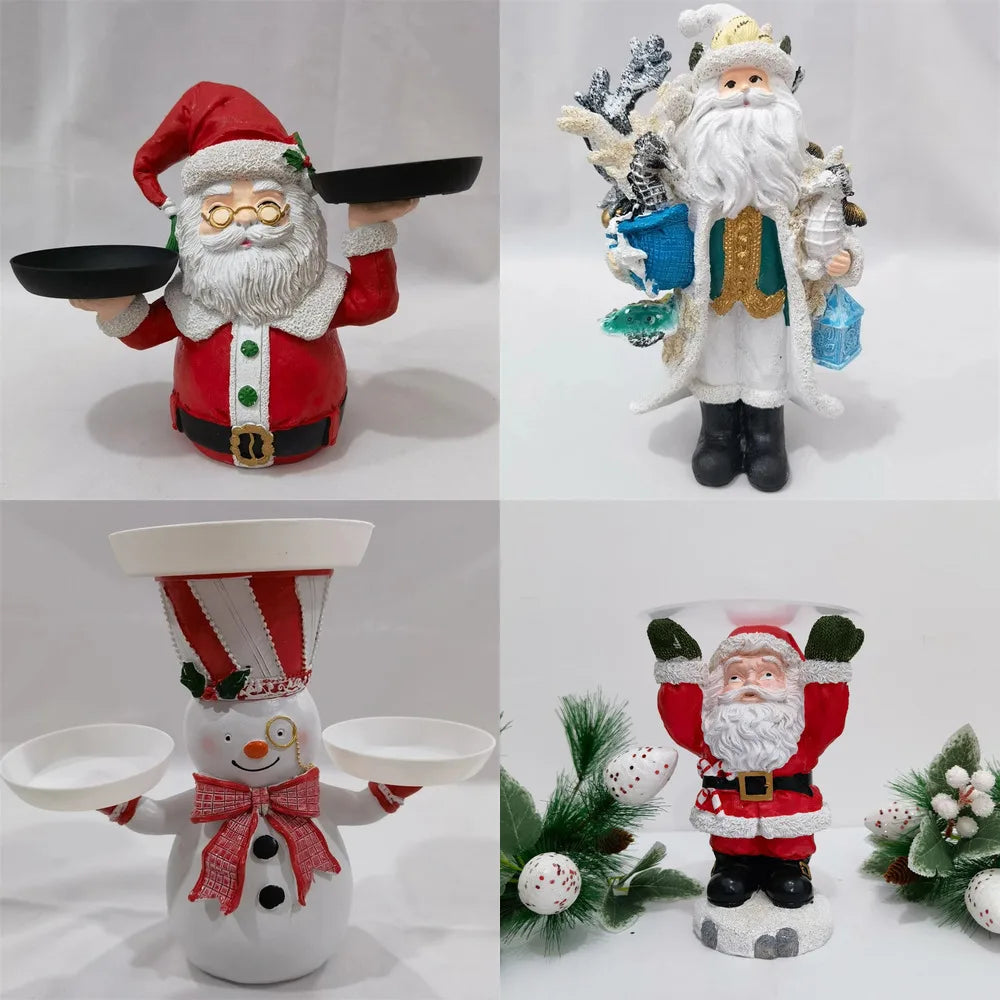 Bandejas Papai Noel Bandejas Lanches Enfeite Decorativo de Resina em Formato de Papai Noel