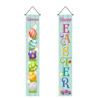 Faixa de Coelho da Páscoa 1 conjunto faixa de varanda feliz páscoa coelho páscoa bandeira