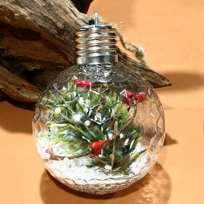 Lâmpada plástico transparente pendurar 1 esferas LED Luzes de Natal Esferas de Natal LED