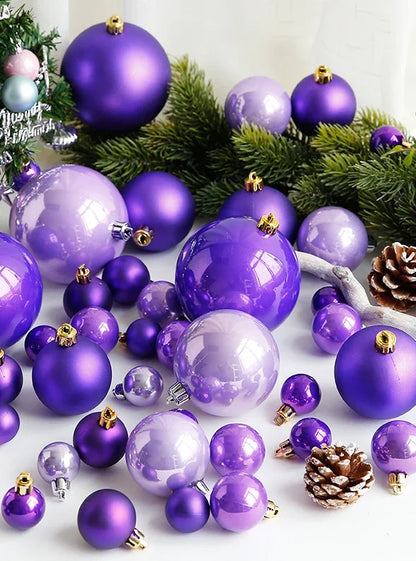 Bola de Natal Roxo 12 peças Bolas Violeta Lisa Natal Árvore Enfeite Árvore 250MM