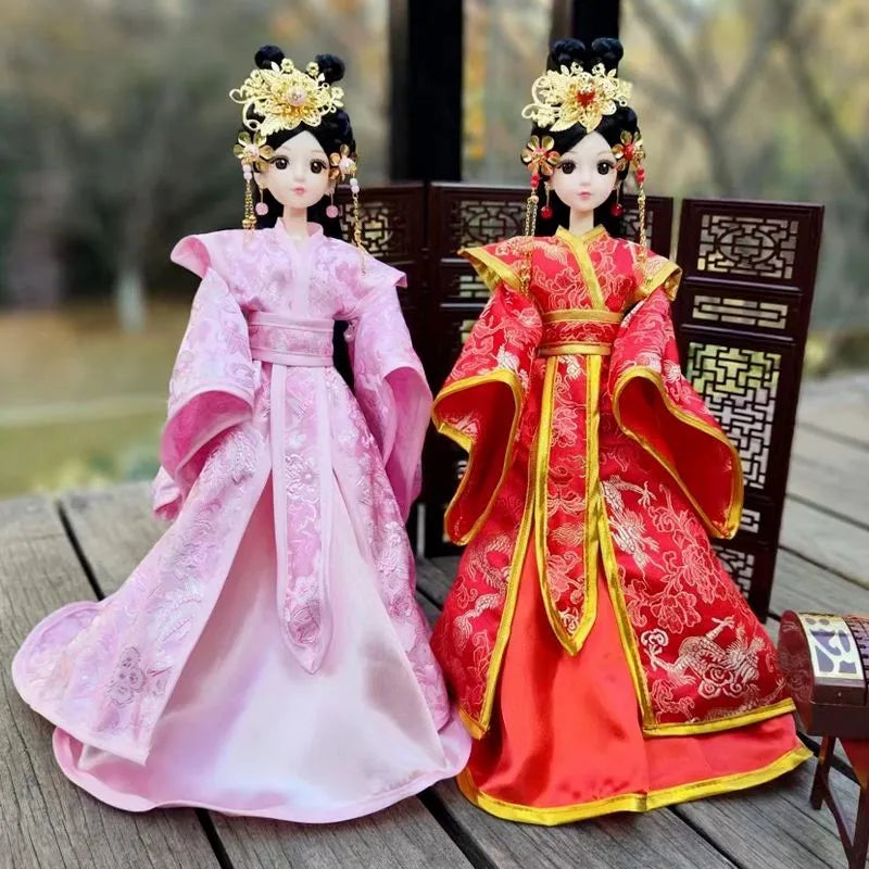 Boneca chinesa para menina, de boneca da Ásia com sapatos de suporte, cocar, boneca