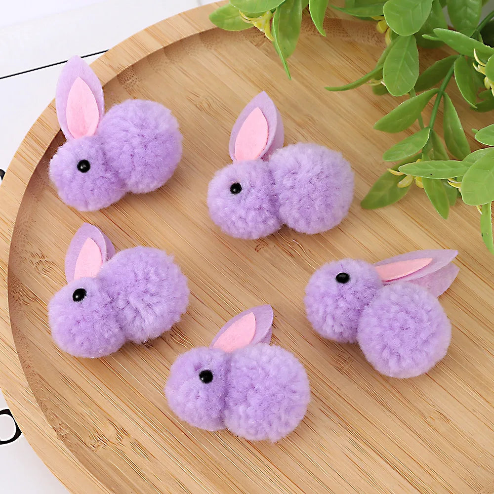 Grampos de cabelo de coelhinho de pelúcia, 10 peças, mini grampos de cabelo coelho