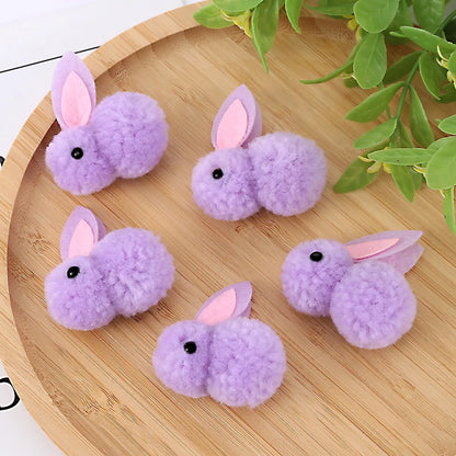 Grampos de cabelo de coelhinho de pelúcia, 10 peças, mini grampos de cabelo coelho