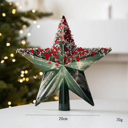 Ponteira Estrela de Natal Enfeite de árvore estrelada com glitter de 20CM*60g - champanhe