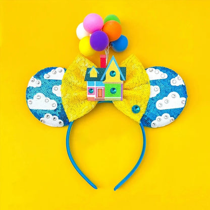 Tiaras Acessórios Disney orelha de rato com laço brilhante, Lantejoula de dupla celebração