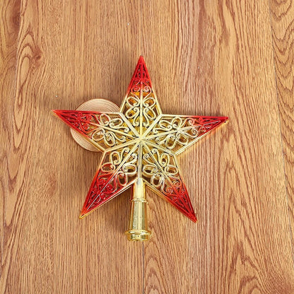 Estrela de Natal Topo de árvore de estrela decoração de cinco pontas aa árvore de natal top