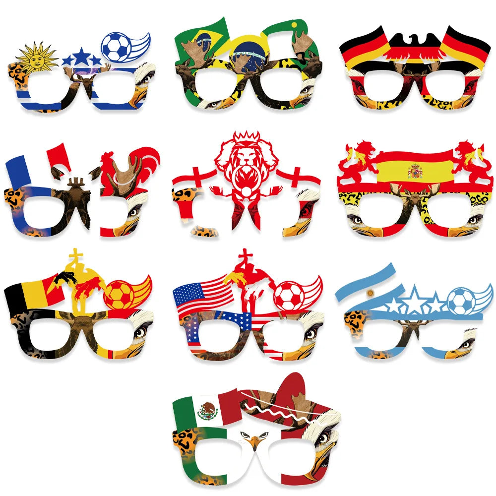 Óculos Sol Bandeira Copa do Mundo 1 Peça Decorações Para Festa Com Tema De  Futebol