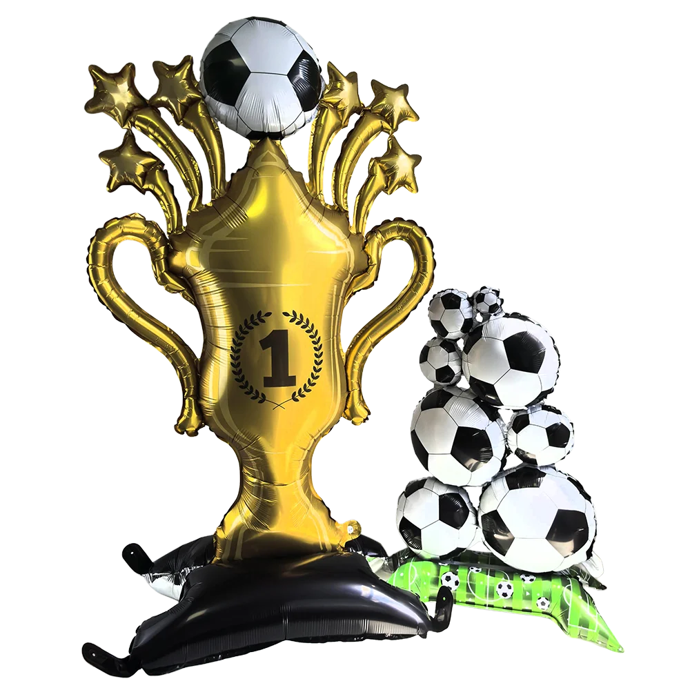 Kit Decoração Copa Do Mundo Troféu Metalizada Prato/Copo/Canudos/Guardanapos Brasil