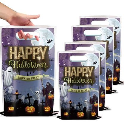 Sacolas Plásticas para Guloseimas e Presentes de Halloween, Sacolas de "Doces ou Travessuras"