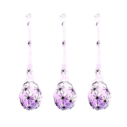 Decoração de Halloween para pendurar sacos de ovo de aranha iluminados, 3 peças sacos