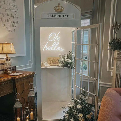 Cabine Telefônica Temática Tamanho Real Rosa Flores Londres