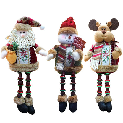 Kit boneco Papai Noel Boneco de Neve Rena Natal Boneco de Natal em pé - boneca retrátil