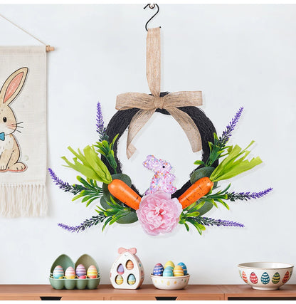 Guirlanda grande de coelho da páscoa decoração de janela guirlanda em forma de coelho