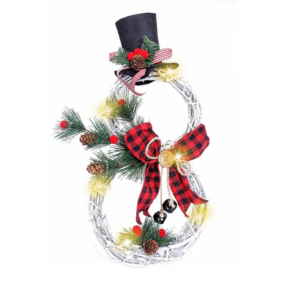 Guirlanda decoração de Natal com luzes, decoração de guirlanda de Natal, guirlanda Natal