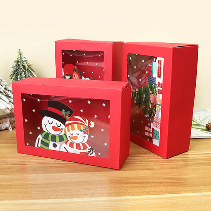 Caixa Pacote 1 Caixas de Biscoito de Natal Janela, Caixas de Presente de Papel Vermelho
