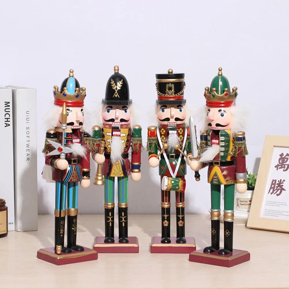 Quebra-Nozes Natal, Boneca Soldado Tradicional de Madeira Pintada, 30cm e Decorações