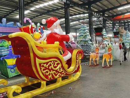 Papai Noel Treno com/ Saco de Presente 2 Renas shopping ao ar livre flash cervos ideias