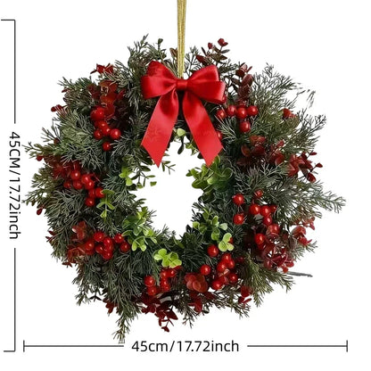 Guirlanda de Natal Artificial com Folhagem Verde e Frutas Vermelhas (Semelhante a Modelos 40cm a 45cm