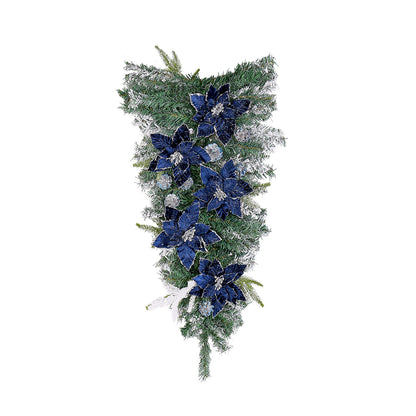 Guirlanda de Natal Azul Escuro em forma de gota para escadas de Natal, guirlandas Natal