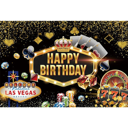 Cenário de aniversário de cassino Las Vegas Casino Noite Tema de Aniversário Decorações