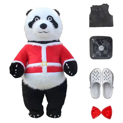Fantasia Urso Polar Inflável Natal Mascote Traje kit Completo Mascote para Natal