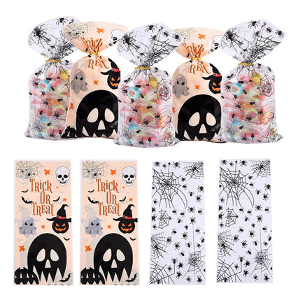 Sacolas de Celofane de Halloween, 50 Peças de Doces ou Travessuras Torções Halloween