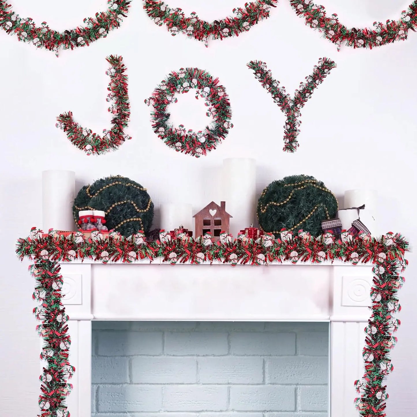 Guirlanda de Natal, serpentinas de Natal, enfeites, guirlanda de Natal, guirlanda corrimão