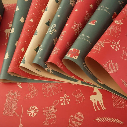 Papel Kraft de Elementos de Natal/de Embrulho de Caixa de Presente Suprimentos Festas