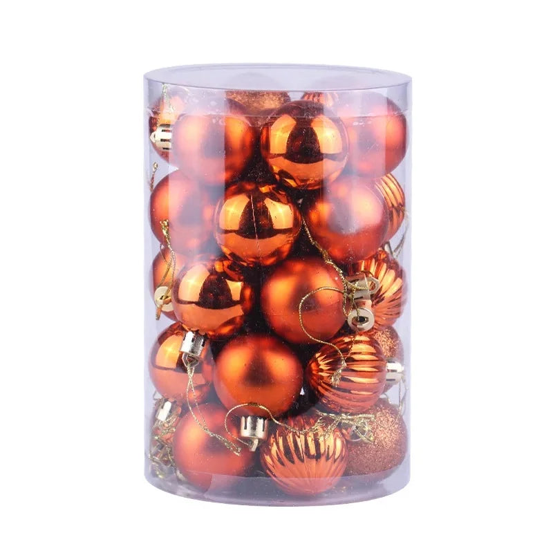 34 PCS Enfeites De Bola De Natal para Decoração Da Árvore de Natal 4CM Vermelho