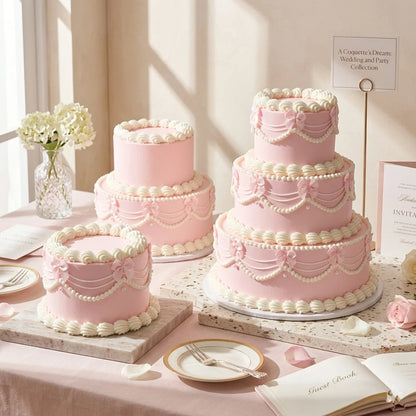 Enfeites Bolo Fake Cupcakes em Arco de Aniversário, Laços de Fita Rosa Claro, Decorações Altas para Arco