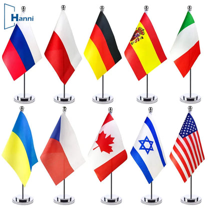 Bandeiras de mesa de 14 países pequenas bandeiras de mesa internacionais pequenas