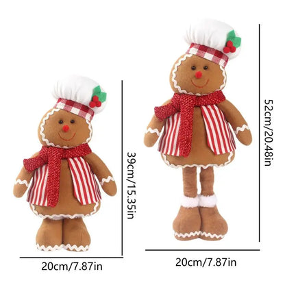 Trio Decoração Bonecos Natal gengibre Noel Boneco De Neve 30cm