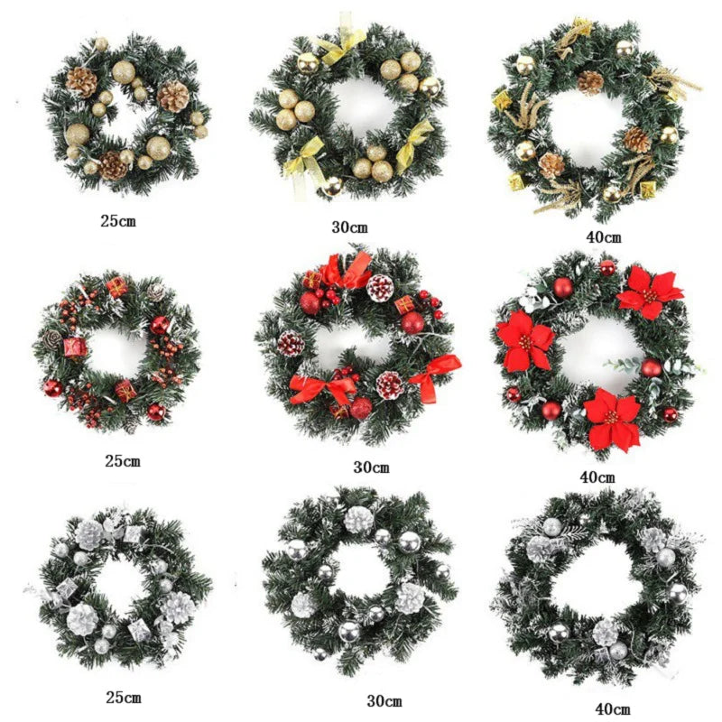 Guirlanda de Natal 40cm Guirlanda de Natal com pinhas artificiais bagas e flores férias