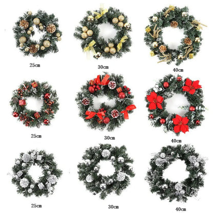 Guirlanda de Natal 40cm Guirlanda de Natal com pinhas artificiais bagas e flores férias