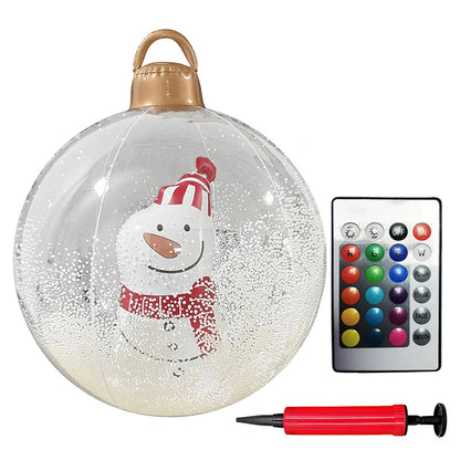 Grandes Bolas Infláveis de Natal, 24", Bola Inflável Gigante de PVC Decorada Natal e Bola
