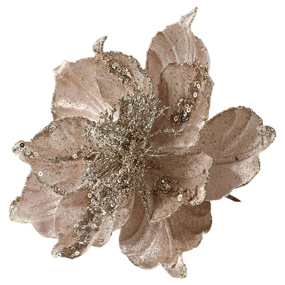 Flor De Natal Poinsettia glitter de natal poinsettia artificial enfeites flores de natal decorações