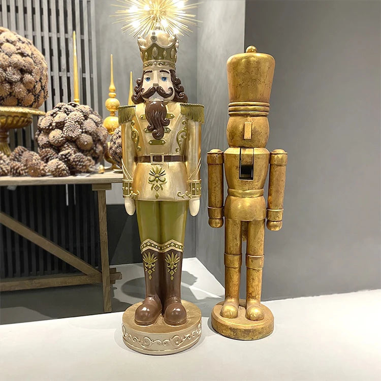 Quebra-nozes Estatueta Estátua Ouro Shopping Soldado Dourado Para Enfeite Natal Feito