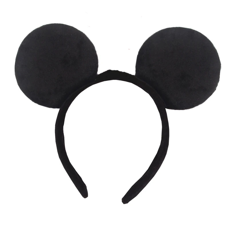Tiara de orelhas de Disney iluminada de luxo com laço piscante e estampa de bolinhas