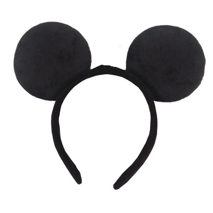 Tiara de orelhas de Disney iluminada de luxo com laço piscante e estampa de bolinhas