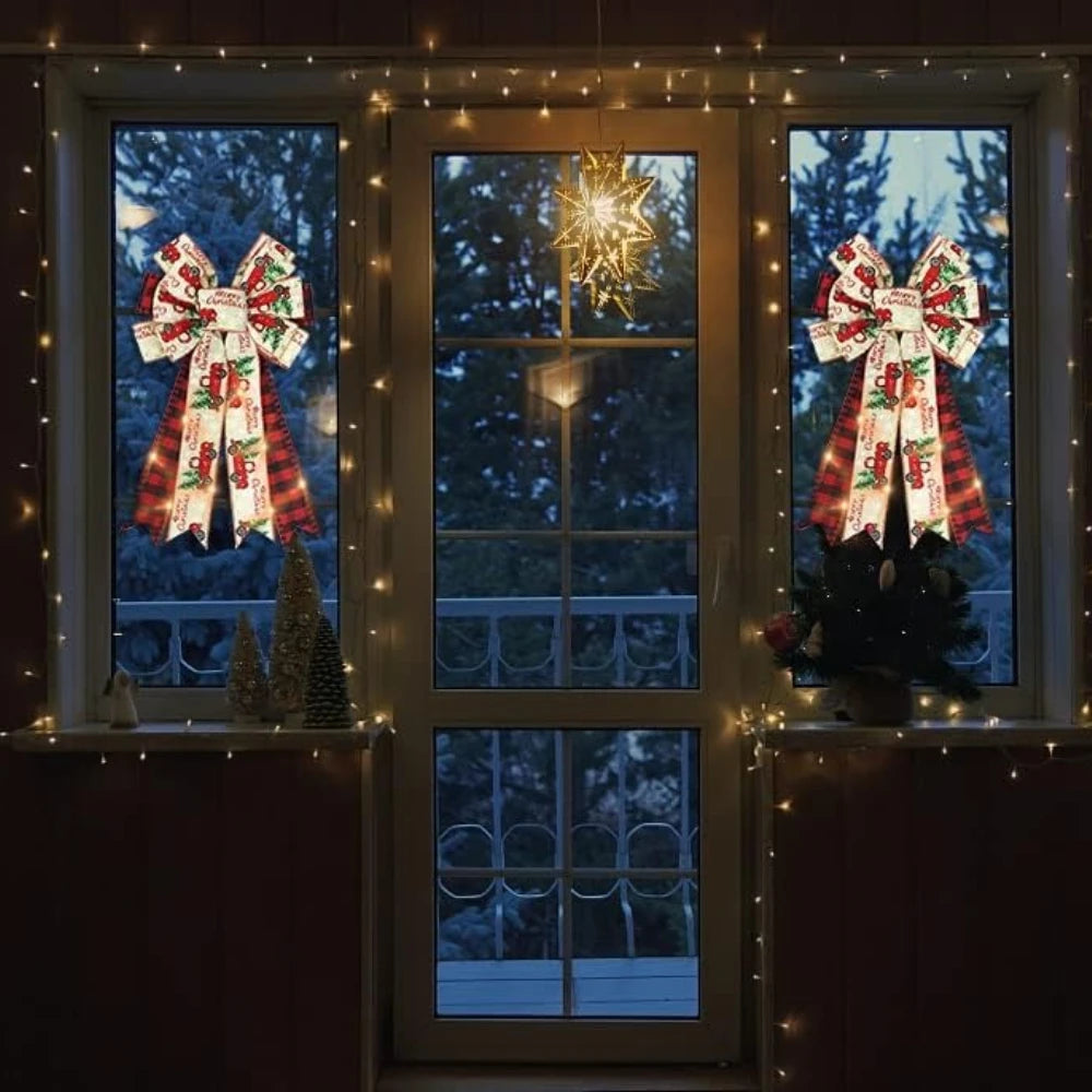 Laço decoração Natal LED grandes laços de guirlanda de Natal de LED, laços de Natal