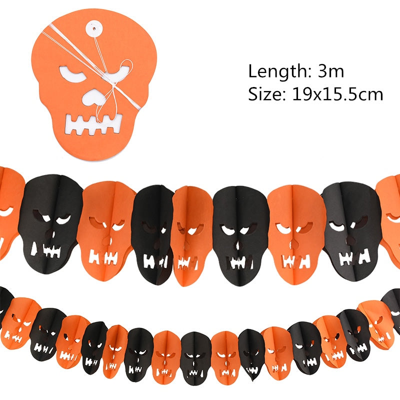 Guirlanda Sinfonia para Dia das Bruxas, 10 peças, abóbora, morcego, fantasma, aranha