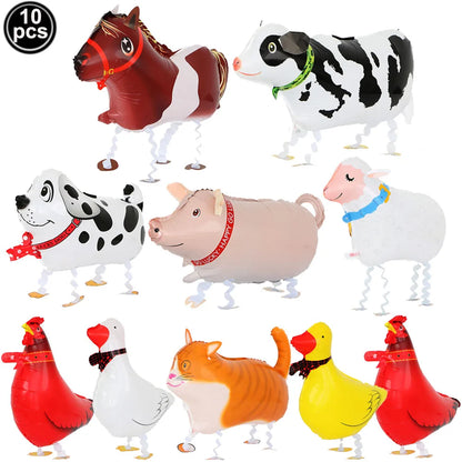 Balões fazenda animal balão festa lote 10 peças decoração vaca ovelha porco cão pato