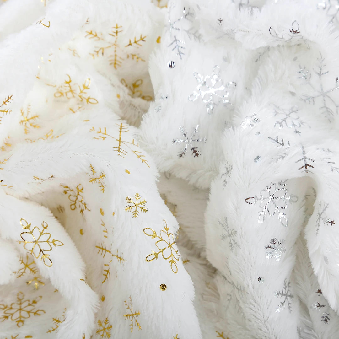 Toalha Estampa de Flocos Neves 40 Formas de Usar Árvore Natal, Saias, Capas de Almofada e 100% Poliéster